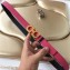 Ferragamo Saffiano Calf Leather Belt 25mm Width Hot Pink