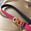 Ferragamo Saffiano Calf Leather Belt 25mm Width Hot Pink