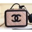 Chanel CC Filigree Grained Vanity Case Mini Bag A93342 Beige/Black
