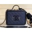 Chanel CC Filigree Grained Vanity Case Medium Bag A93343 Navy Blue/Black