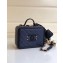 Chanel CC Filigree Grained Vanity Case Medium Bag A93343 Navy Blue/Black