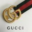 Gucci Green/Red Web Elastic Belt With Torchon Double G Buckle 2018