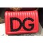 Dolce & Gabbana DG Girls Shoulder Bag In Quilted Nappa Leather Red 2018
