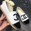 Chanel CC Logo Lambskin and Suede Calfskin Espadrilles White/Black 2019