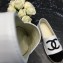 Chanel CC Logo Lambskin and Suede Calfskin Espadrilles White/Black 2019