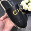 Chanel Gold Logo Espadrilles Mules Black 2019