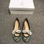 Dior J'Adior And Bow Ribbon Ballet Pumps In Obliuqe Jacquard Canvas Green 2019