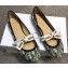 Dior J'Adior And Bow Ribbon Ballet Pumps In Obliuqe Jacquard Canvas Green 2019