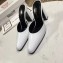 Balenciaga Heel 9cm Round Toe Calfskin Mules White 2019