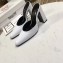 Balenciaga Heel 9cm Round Toe Calfskin Mules White 2019