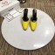 Balenciaga Heel 9cm Round Toe Calfskin Mules Yellow 2019