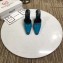 Balenciaga Heel 9cm Round Toe Calfskin Mules Lake Blue 2019