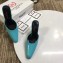 Balenciaga Heel 9cm Round Toe Calfskin Mules Turquoise 2019