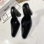 Balenciaga Heel 9cm Round Toe Calfskin Mules Black 2019