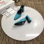 Balenciaga Heel 9cm Round Toe Calfskin Mules Turquoise 2019