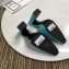 Balenciaga Heel 9cm Round Toe Calfskin Mules Turquoise 2019