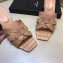 Saint Laurent Heel Slide Sandal In Crocodile Textured With Intertwining Straps Camel 2018