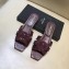 Saint Laurent Slide Sandal In Crocodile Textured With Intertwining Straps Burgundy 2018