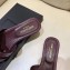 Saint Laurent Slide Sandal In Crocodile Textured With Intertwining Straps Burgundy 2018