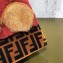 Fendi Mink Fur With FF Texture Outlines Red/Brown  2017