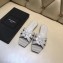Saint Laurent Slide Sandal In Crocodile Textured With Intertwining Straps Grey 2018