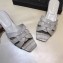 Saint Laurent Slide Sandal In Crocodile Textured With Intertwining Straps Grey 2018