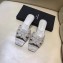Saint Laurent Slide Sandal In Crocodile Textured With Intertwining Straps Grey 2018