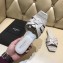 Saint Laurent Slide Sandal In Crocodile Textured With Intertwining Straps Grey 2018