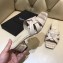 Saint Laurent Heel Slide Sandal In Crocodile Textured With Intertwining Straps Apricot 2018