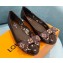 Louis Vuitton leather and Monogram Bow Popi Flat Ballerinas Coffee 2022