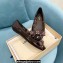 Louis Vuitton leather and Monogram Bow Popi Flat Ballerinas Coffee 2022