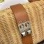 Prada Wicker and Saffiano leather Top Handle shoulder bag Brown 2022