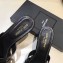 Saint Laurent Heel Slide Sandal In Crocodile Textured With Intertwining Straps Black 2018