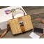 Prada Wicker and Saffiano leather Top Handle shoulder bag Brown 2022