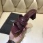 Saint Laurent Heel Slide Sandal In Crocodile Textured With Intertwining Straps Burgundy 2018
