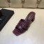 Saint Laurent Heel Slide Sandal In Crocodile Textured With Intertwining Straps Burgundy 2018