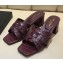 Saint Laurent Heel Slide Sandal In Crocodile Textured With Intertwining Straps Burgundy 2018