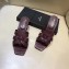 Saint Laurent Heel Slide Sandal In Crocodile Textured With Intertwining Straps Burgundy 2018