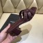 Saint Laurent Heel Slide Sandal In Crocodile Textured With Intertwining Straps Burgundy 2018