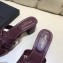 Saint Laurent Heel Slide Sandal In Crocodile Textured With Intertwining Straps Burgundy 2018