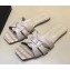 Saint Laurent Slide Sandal In Crocodile Textured With Intertwining Straps Apricot 2018