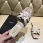 Saint Laurent Slide Sandal In Crocodile Textured With Intertwining Straps Apricot 2018