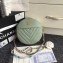 Chanel Chevron Round Pattern Vintage Chain Shoulder Bag Light Green 2018