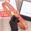 Gucci GG Supreme Belt with G Buckle 35mm Width Red Leather 