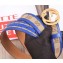 Gucci GG Supreme Belt with G Buckle 35mm Width Blue Leather 