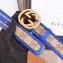 Gucci GG Supreme Belt with G Buckle 35mm Width Blue Leather 