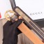 Gucci GG Supreme Belt with G Buckle 35mm Width Brown Leather 