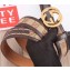 Gucci GG Supreme Belt with G Buckle 35mm Width Brown Leather 