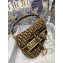 DIOR Brown Dior Oblique Embroidered Velvet SADDLE BAG 2020