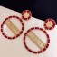 Chanel Band Large Ring Earrings AB0089 Red/Gold 2018